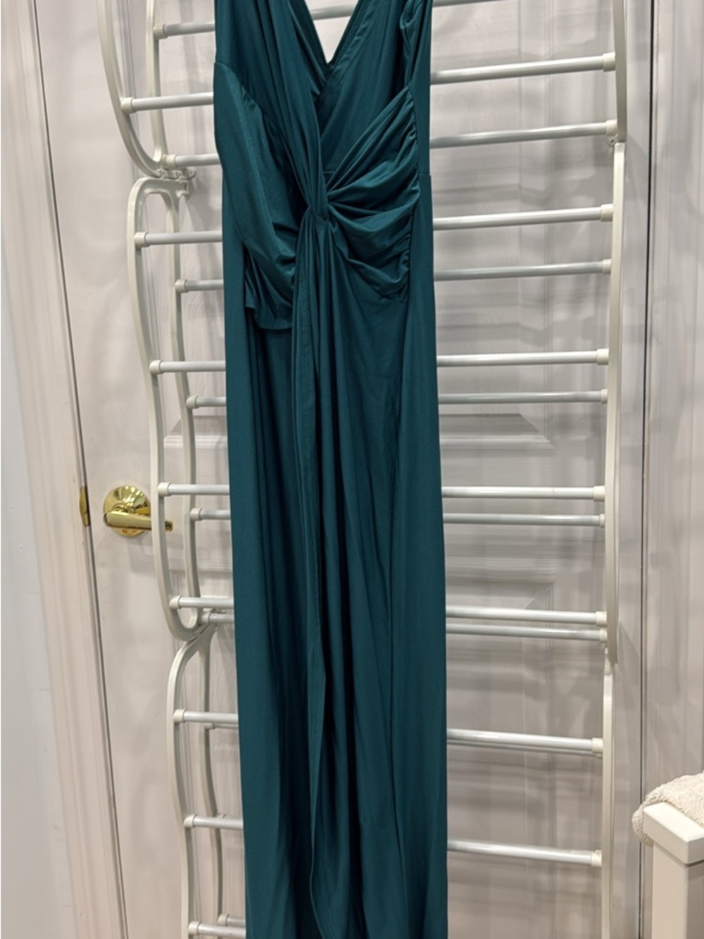 Teal Knot-Front Maxi Dress